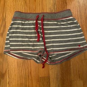 Stripped shorts grey white and red pj shorts